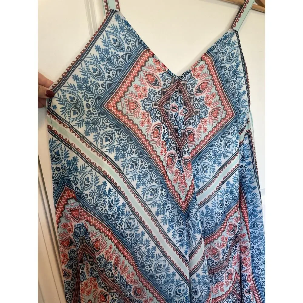 John Paul Richard Colorful Boho Midi Maxi V-Neck Handkerchief Kaftan Large Dress - Picture 4 of 11